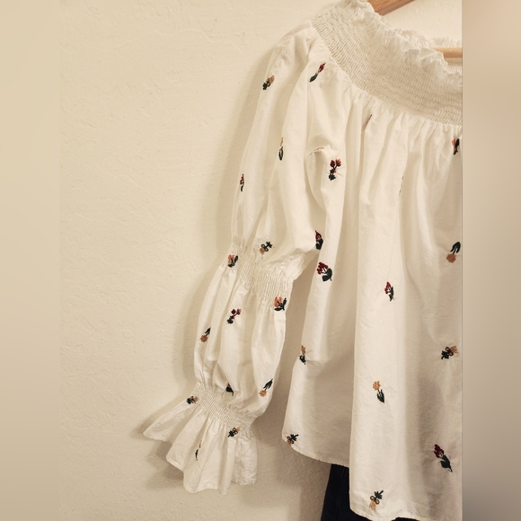 Zara White Floral Off Shoulder Blouse - Picture 7 of 13